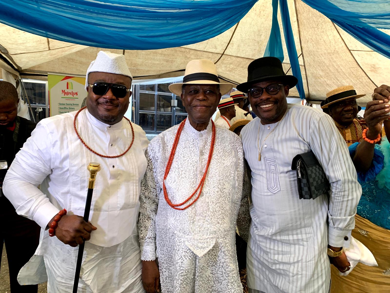 Triple Chief Godfrey Edaferierhi with a distinguished friend of the Urhobo Social Club Lagos