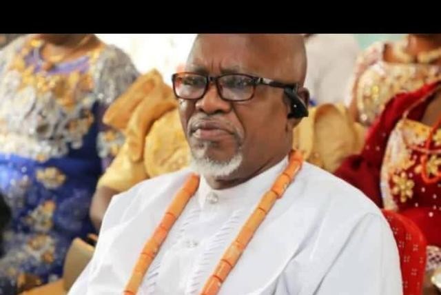 Dr. MacDuff Okorode Efetabore, immediate past General Secretary of the Urhobo Social Club Lagos, in traditional attire with coral beads